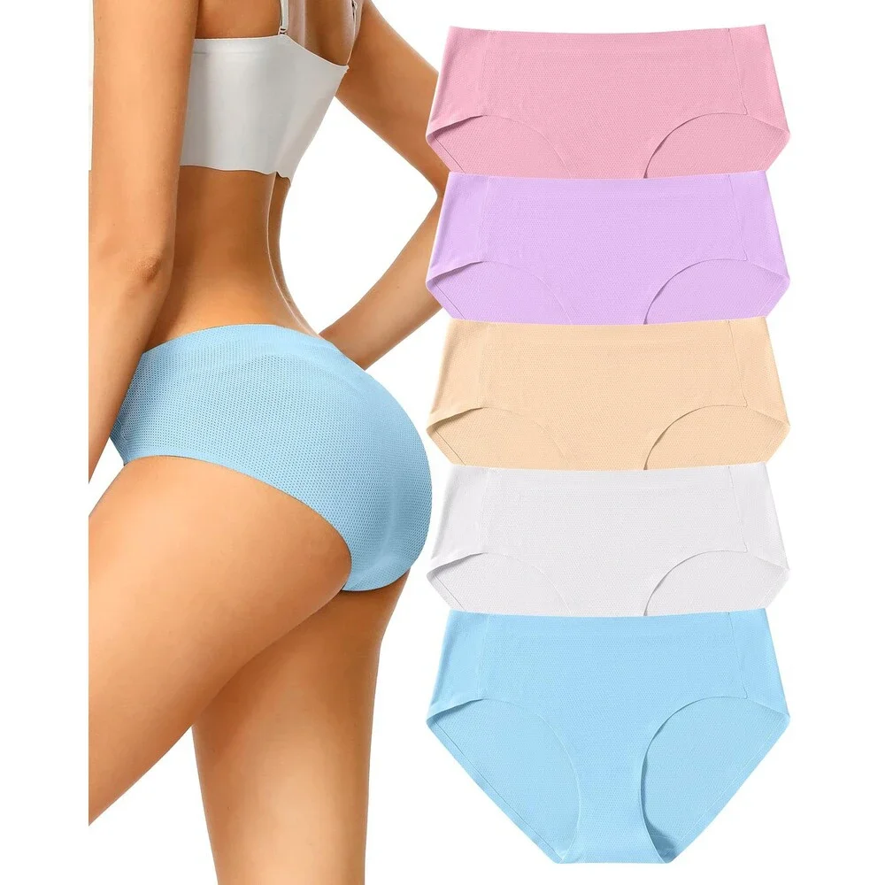 voenxe Seamless Underwear WomenHipster No Show Ladies Panties LineBreathable XS